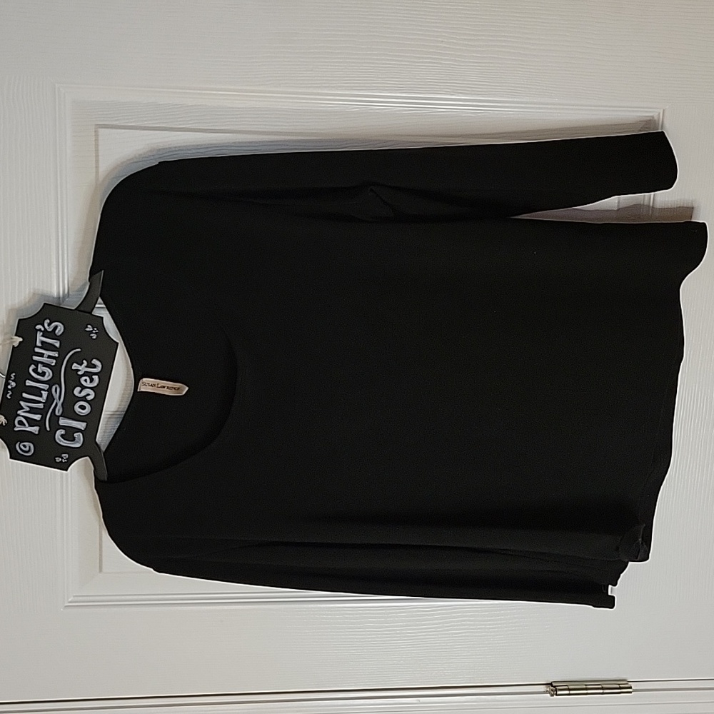 Susan Lawrence Blouse Black XL Long Sleeve Travel